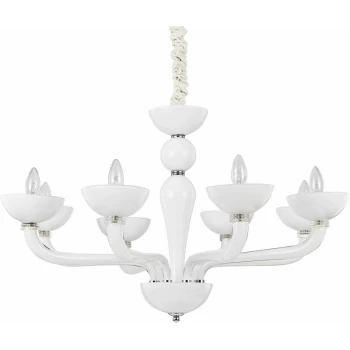 Ideal Lux Lighting - Ideal Lux Casanova - 8 Light Multi Arm Chandelier White Finish, E14