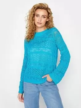 Long Tall Sally Crochet Top - Blue, Pink, Size 14-16, Women