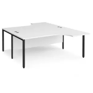 Office Desk 2 Person Corner Desk 1800mm White Tops With Black Frames Maestro 25