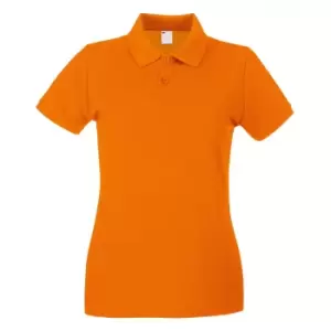 Womens/Ladies Fitted Short Sleeve Casual Polo Shirt (X Small) (Bright Orange)