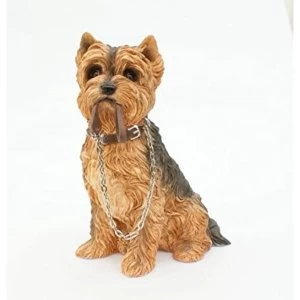 Walkies Yorkshire Terrier Dog Sitting Resin Figurine By Lesser & Pavey