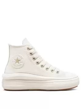 Converse Chuck Taylor All Star Move Canvas Hi - Off-White, Off White, Size 7, Women