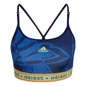 adidas FARM Rio Light-Support Bra (Plus Size) Womens - Mystery Blue / Hi-Res Yellow