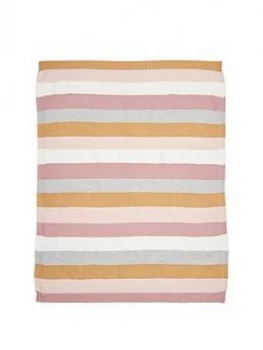 Mamas & Papas Multi Stripe Pink Knitted Blanket