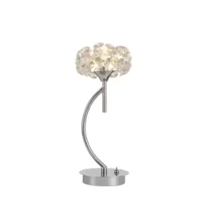 Salisbury G9 Vertical Table Lamp And Crystal Shade, Polished Chrome