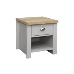 Birlea Highgate 1 Drawer Lamp Table Grey And Oak