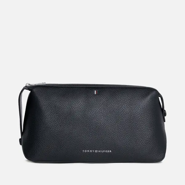 Tommy Hilfiger Mens Central PU Leather Washbag - Black