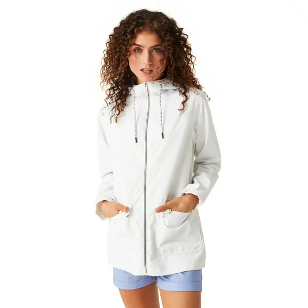 Regatta Womens Bayletta Full Zip Hooded Rain Coat 14 - Bust 38' (97cm) White RWW418-900-14