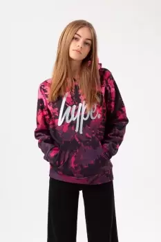 Fade Tie Dye Silver Glitter Script Hoodie