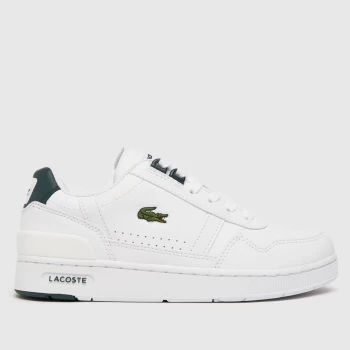 Lacoste White & Green T-clip Boys Youth Trainers