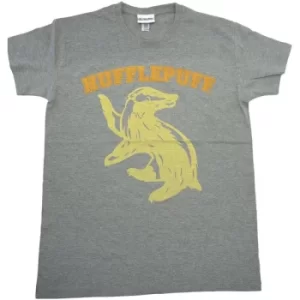 Hufflepuff University Grey Reverse Harry Potter Unisex T-Shirt Medium