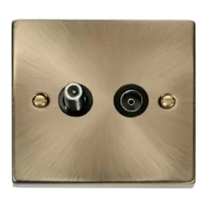 Click Scolmore Deco Isolated Co-Axial and Satellite Socket - VPAB157BK