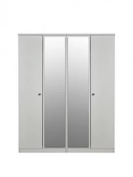 Swift Verve Part Assembled 4 Door Mirrored Wardrobe