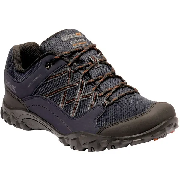 Regatta Mens Edgepoint III Waterproof Lace Up Walking Shoes UK Size 12 (EU 47) Navy/Burnt Umbr RMF617-QFD-12