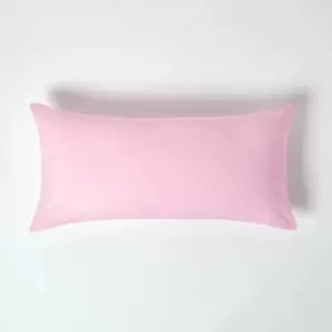 Pink Continental Egyptian Cotton Pillowcase 200 Thread Count, 40 x 80cm - Pink - Pink - Homescapes