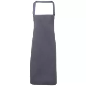 Premier Ladies/Womens Slim Apron (no Pocket) / Workwear (Pack of 2) (One Size) (Steel) - Steel