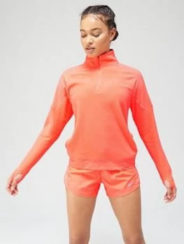 Nike Air Running Mid Layer Zip Top - Mango, Size S, Women