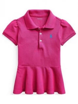 Ralph Lauren Baby Girls Peplum Hem Polo Shirt - Pink, Size 6 Months