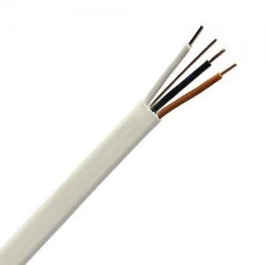 Zexum White 1.5mm 16A 3 Core and Earth Brown Black Grey Fire Resistant Rated BASEC Approved Power Cable - 10 Meter