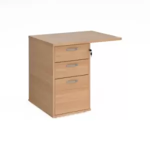 Desk high 3 drawer pedestal 600mm deep with 800mm flyover top - beech