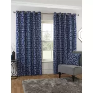 Kelso - Denim - Eyelet Curtains - 66x54/168x137cm - Denim