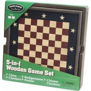 5 in 1 Wooden Game Set