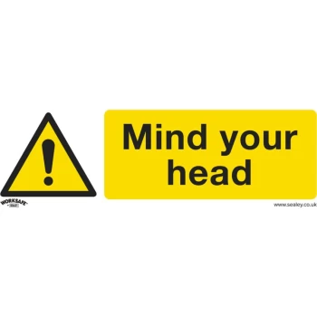 Sealey Safety Sign - Mind Your Head - Rigid Plastic