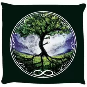 Grindstore Spiritual Tree Of Life Filled Cushion (One Size) (Black) - Black