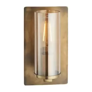 Merano Palermo Wall Lamp Brass Patina & Champagne Lustre Glass