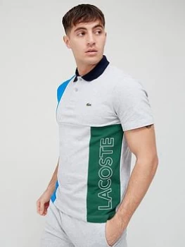 Lacoste Colour Block Polo Shirt - Grey Size XL Men