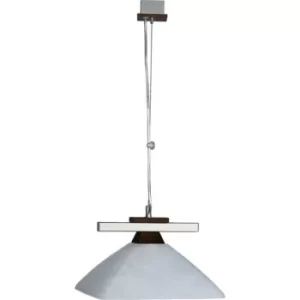 Ela Dome Pendant Ceiling Lights, Glass Shade Wenge, 1x E27