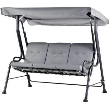 Outsunny - Outdoor 3-person Porch Swing Chair Garden Bench, Grey