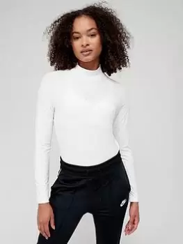 Nike NSW Icon Clash Mock Long Sleeve Top - Off White, Size L, Women