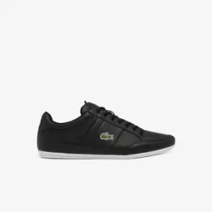 Lacoste Mens Chaymon Synthetic and Leather Trainers Size 7 UK Black & White