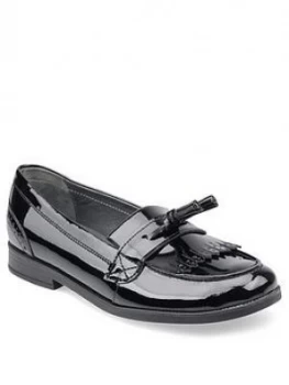 Start-rite Sketch Older Girls Loafer Shool Shoes - Black Patent, Size 4.5 Older