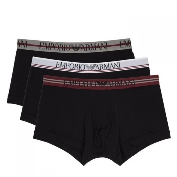 Emporio Armani 3 Pack Stretch Cotton Mixed Waistband Trunks Multi Size L Men