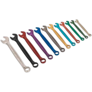 Sealey 12 Piece Multi Coloured Combination Spanner Set