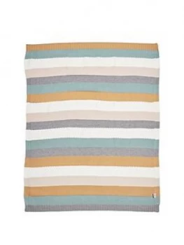 Mamas & Papas Multi Stripe Blue Knitted Blanket