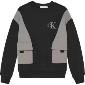 Calvin Klein Jeans Mix Media Cn Sweatshirt - Black