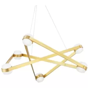 Orbit 6 Light Chandelier Brass, Glass, 2700K