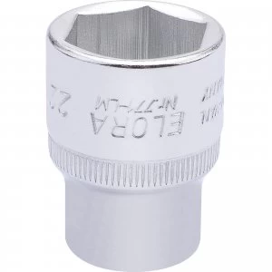 Elora 1/2" Drive Hexagon Socket Metric 1/2" 22mm