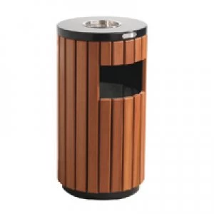 Slingsby Outdoor Litter Bin Wood Effect 33 Litre 316874