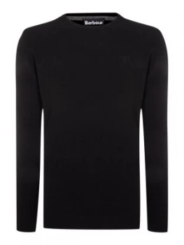 Mens Barbour Essential Lambswool Crew Neck Black