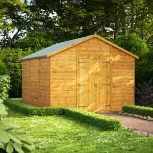 Power Sheds 12 x 10ft Double Door Apex Shiplap Dip Treated Windowless Shed