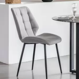 Set of 2 Mesa Flatweave Dining Chairs Light Grey