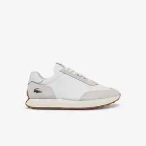 Lacoste Womens L-Spin Textile Gold Accent Trainers Size 4 UK White