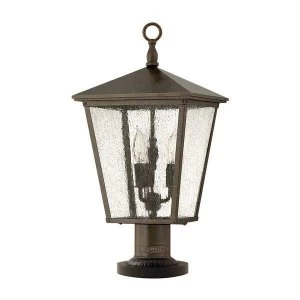 3 Light Outdoor Pedestal Light Regency Bronze IP44, E14