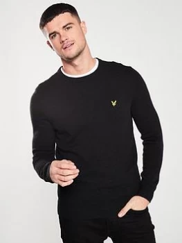 Lyle & Scott Crew Neck Lambswool Blend Jumper - Black