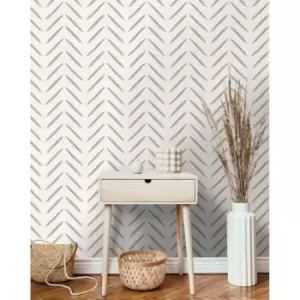 Holden Chevron Brush Marks Taupe Wallpaper