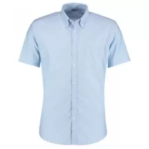 Kustom Kit Mens Slim Fit Short Sleeve Oxford Shirt (16) (Light Blue)